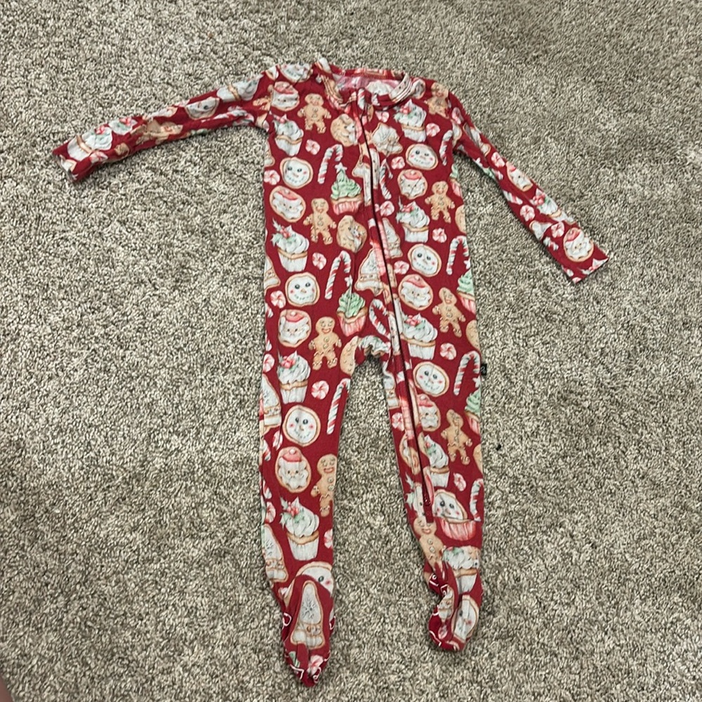 Bamboo Footie Pajamas 3-6 Month Christmas Print